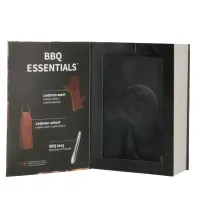 Hide & stitches barbecue / grill schort - zwart + want + tang